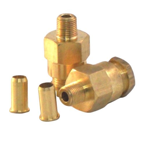 10Mm X 1/8" X 2 Compression Male Iron Couplers F3790