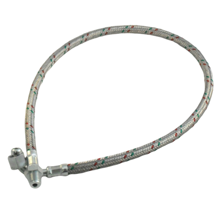 Oil Line Metal Braided 700Mm 27" 1/4 F Elbow X 1/4 M