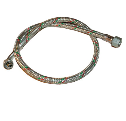 Oil Line Metal Braided 700Mm 27" 1/4 F Elbow X 1/4 F Mec