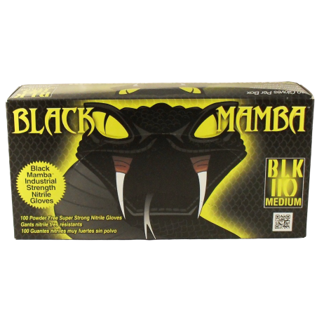 Black Mamba Gloves Nitrilie Black Medium Box Of 100