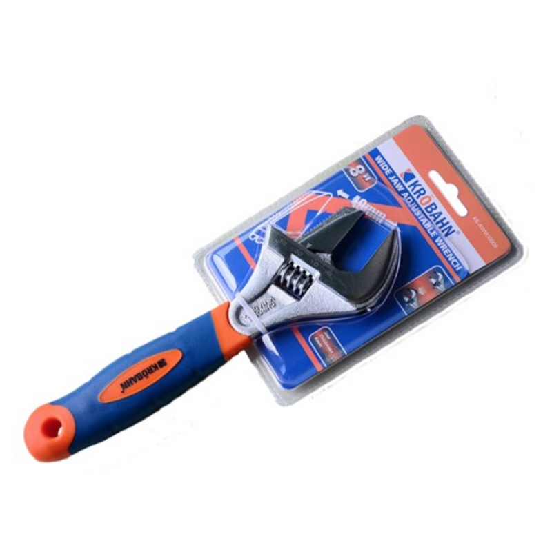 Krobahn Reversible Wide Jaw Adjustable Wrench 8"