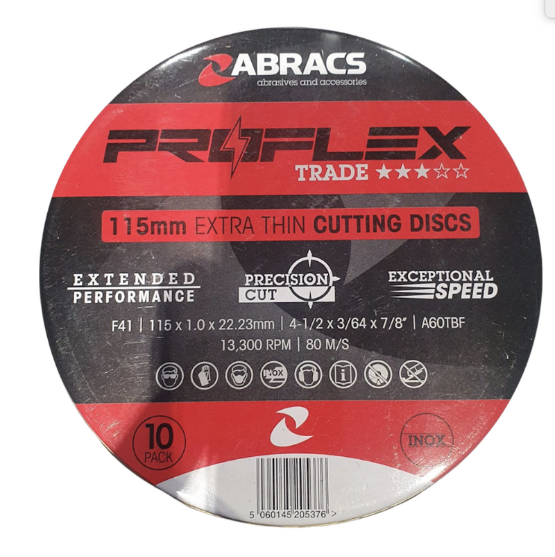 Proflex Tin Extra Thin 115 X1
1 X 22Mm Cutting Disc(10)