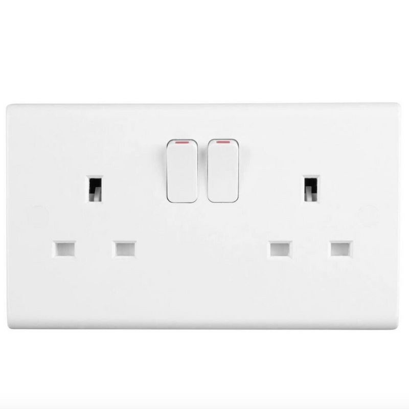 2 Gang Standard Switched Socket 13A