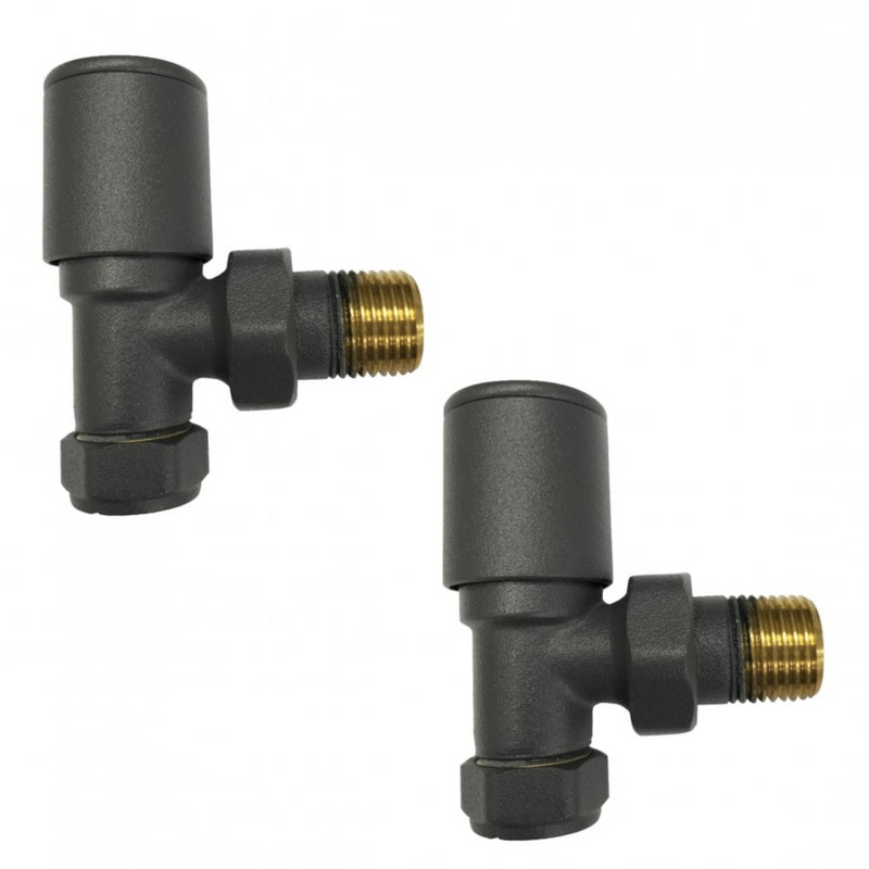 Kartell Modern Angled Radiator Valves Anthracite (Pair)