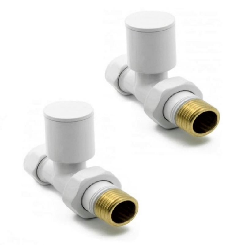 Kartell Modern Straight
Radiator Valves White (Pair)