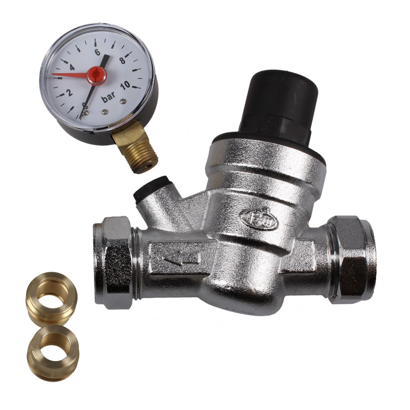 15 & 22 Mm Pressure Reducing Valve C/W Gauge