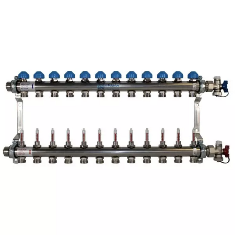 Polypipe 12 Port Stainless Steel EuroCone UFH Manifold