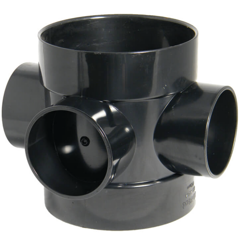 Solvent Weld Four Way Boss Pipe 110Mm - Black