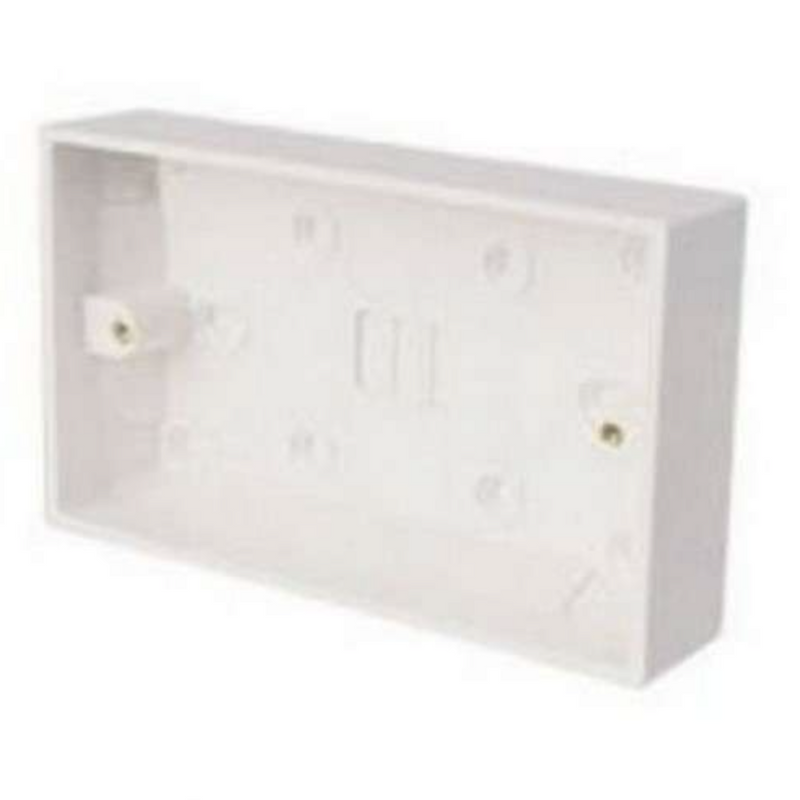 2 Gang 32Mm Surface Pattress Moulded Box - White
