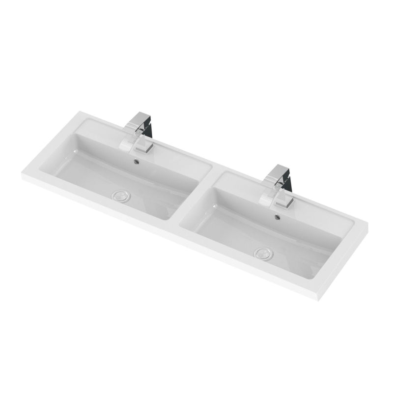 1200mm 2 Tap Hole Twin Polymarble Basin