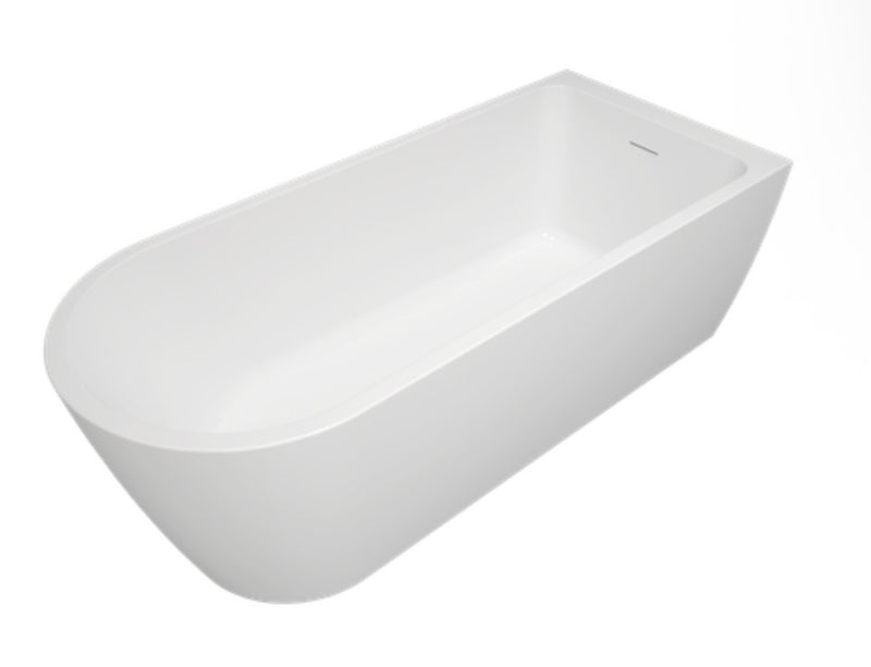 Virtue Freestanding Corner Bath with Overflow Bath Filler 163 x 70 CM - White