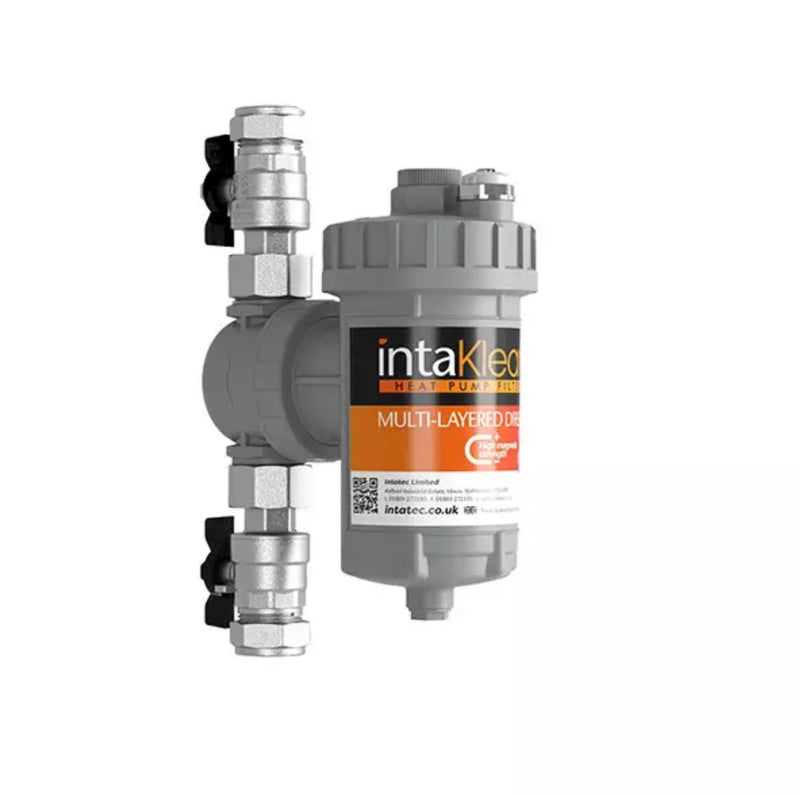 Intaklean Heat Pump Magnetic Filter 28mm c/w Full Bore Isolation Valves