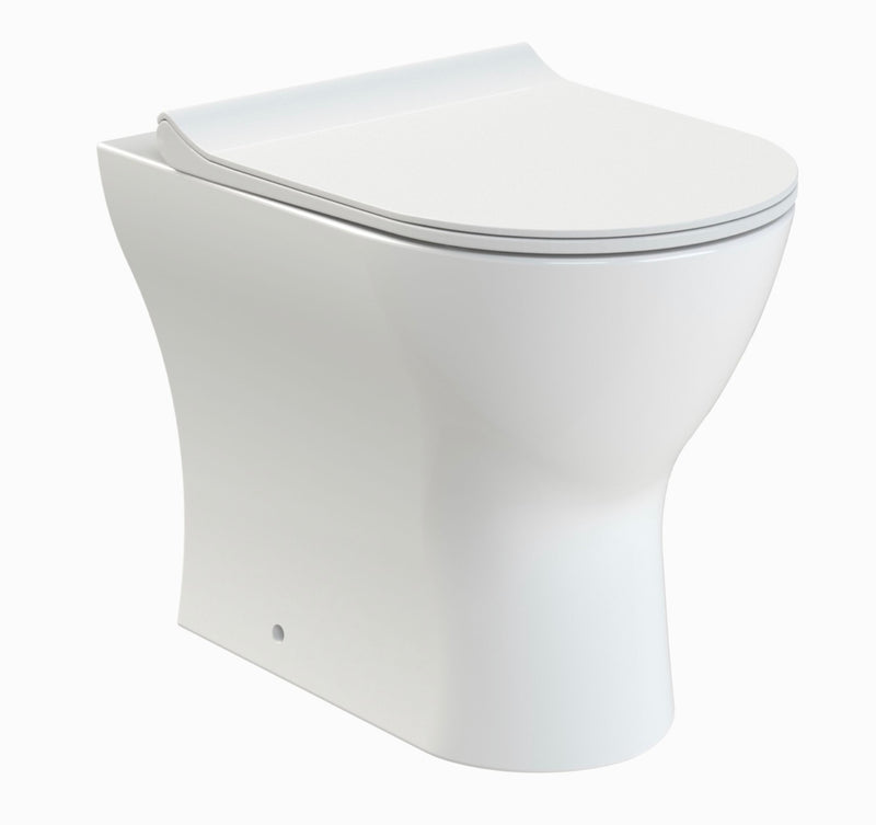nuie Freya Round Back to Wall Toilet Pan With Seat NCG306