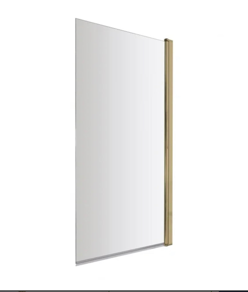 Bath Shower Screen Square Edge - Brushed Brass