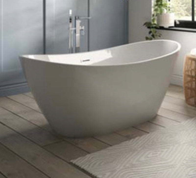 The White Space Sulis Freestanding Bath 180 x 78 CM No Tap Hole - White