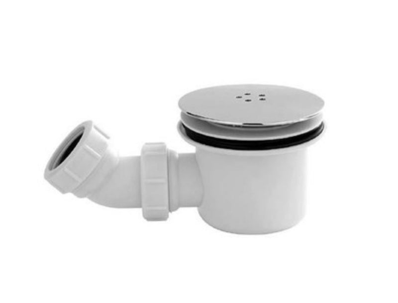 K Stone Shower waste and trap 90mm dia - Chrome KSW90C90