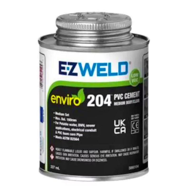 Ez Weld 204 PVC Cement 118ml Medium Body - Clear
