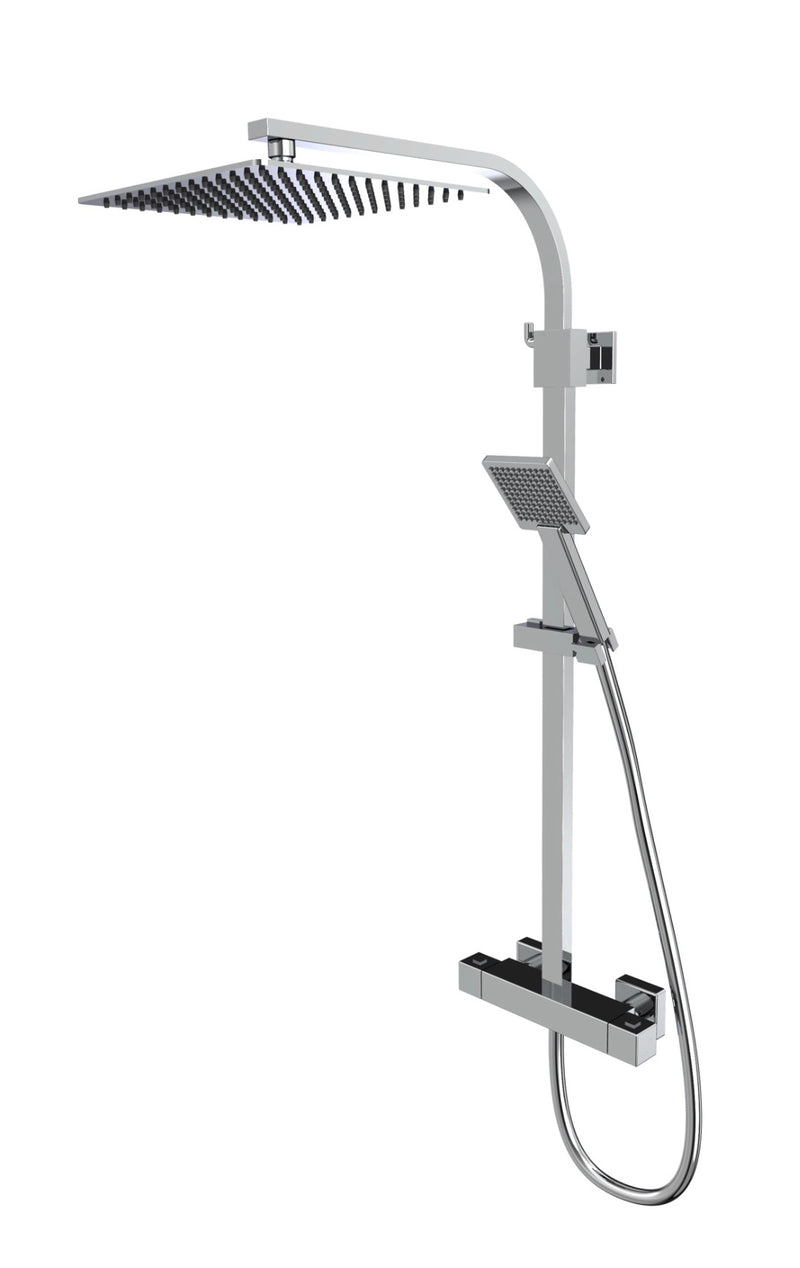 Tavistock Index Cool Touch Square Dual Function Bar Shower System with Fixed Head & Handset - Chrome SND2208
