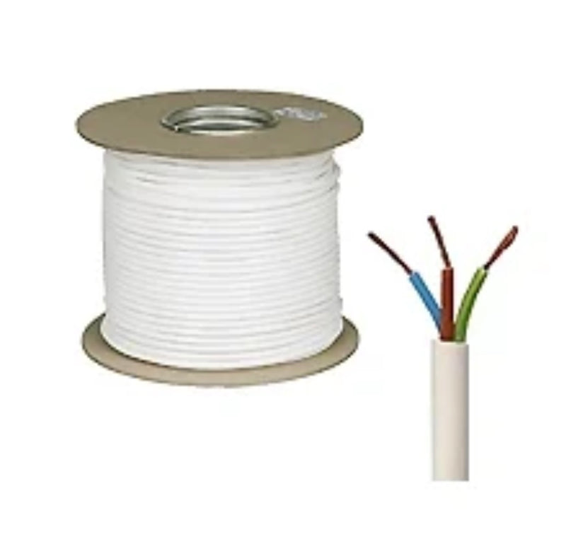 2.5mm 3 Core PVC Flex 3183Y - White - 100M Drum