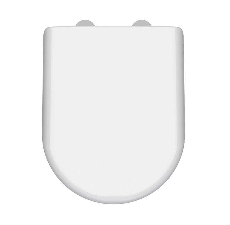 White D-Shaped Soft Close Toilet Seat With Quick Release Hinge NTS004