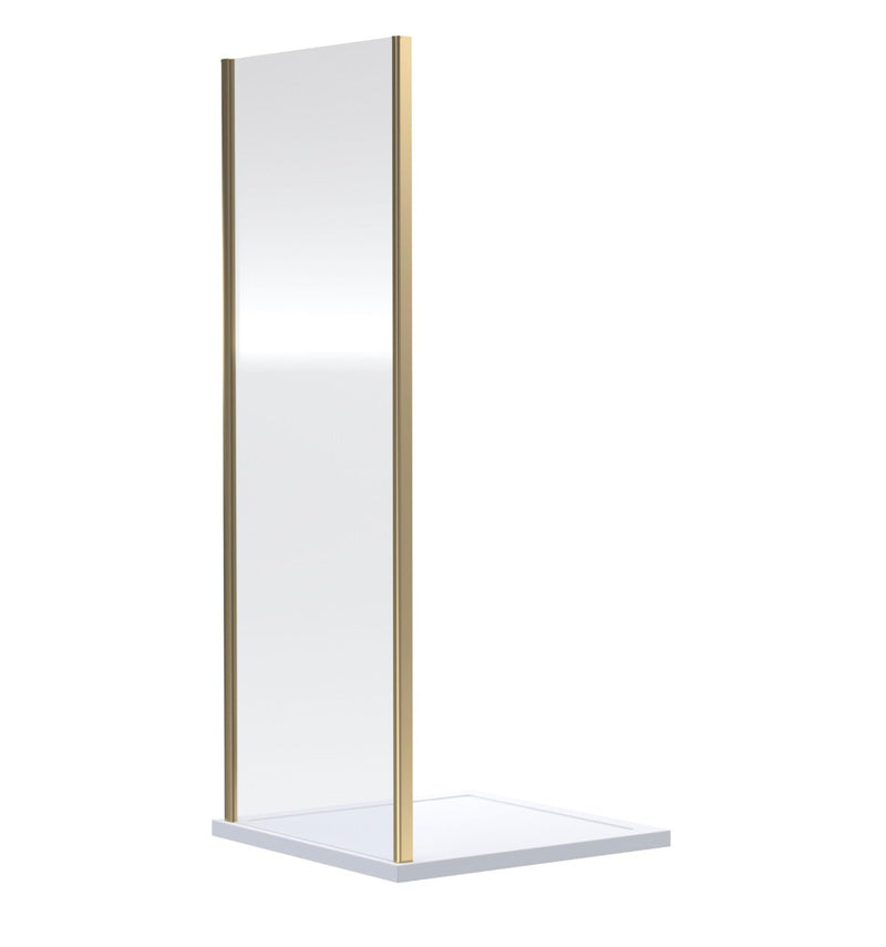 Side Panel Shower - 800mm - 6mm - Brushed Brass