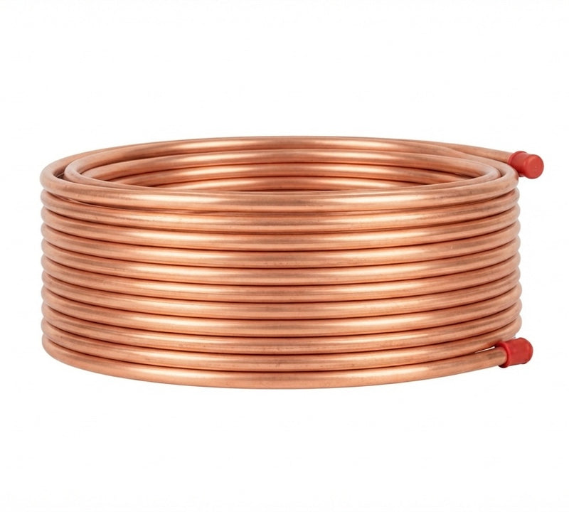 Refrigeration Grade Copper Coil - 6m x 1/4", 22 SWG