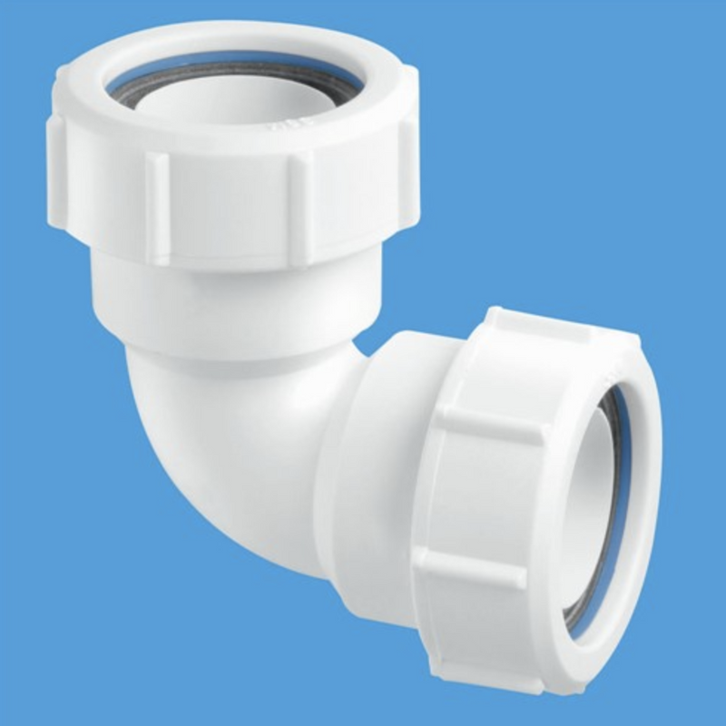 Plastic Compression 90deg Elbow White - 32mm