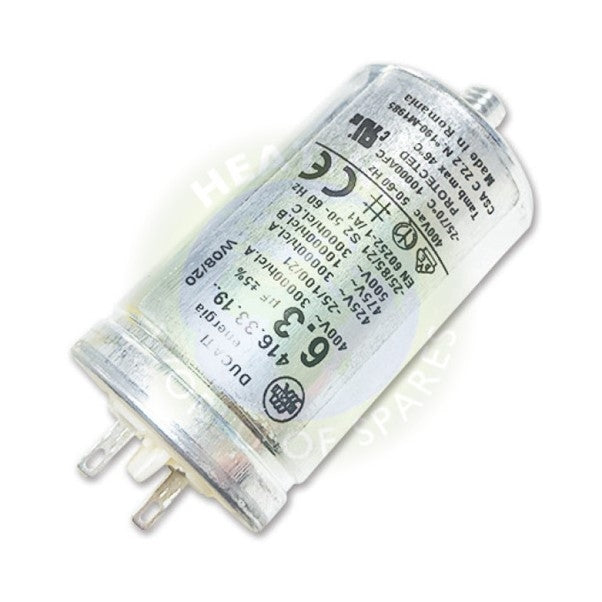 Ecoflam Capacitor 6.3Uf Threaded small spades 65321850