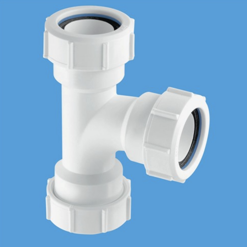 Plastic Compression Tee White - 32mm