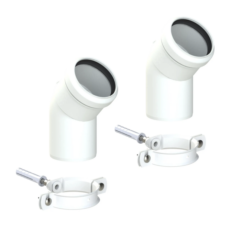 Vaillant White 45 Degree Plume
Elbows (Pair)