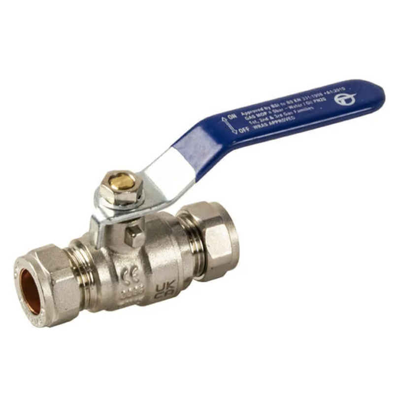 Lever Ball Valve Blue Handle - 15Mm