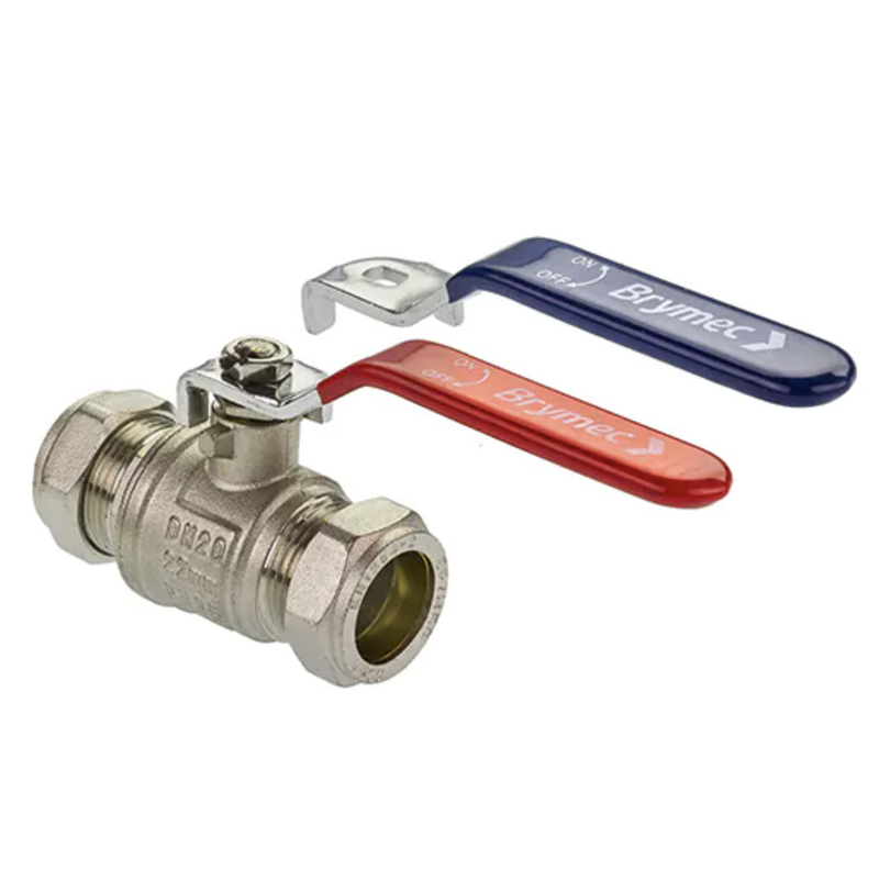 Lever Ball Valve Black Handle
C/W Red & Blue Bands - 22Mm