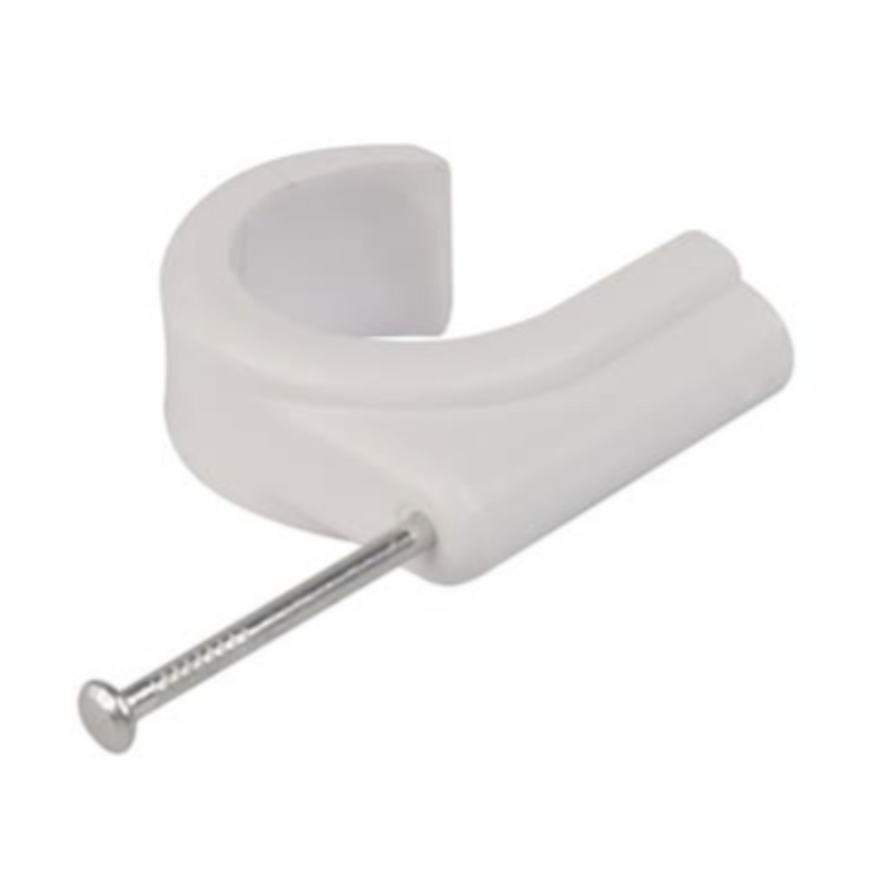 Nail In Clip White - 15Mm