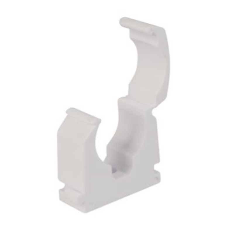 Single Hinged Pipe Clip White - 15Mm