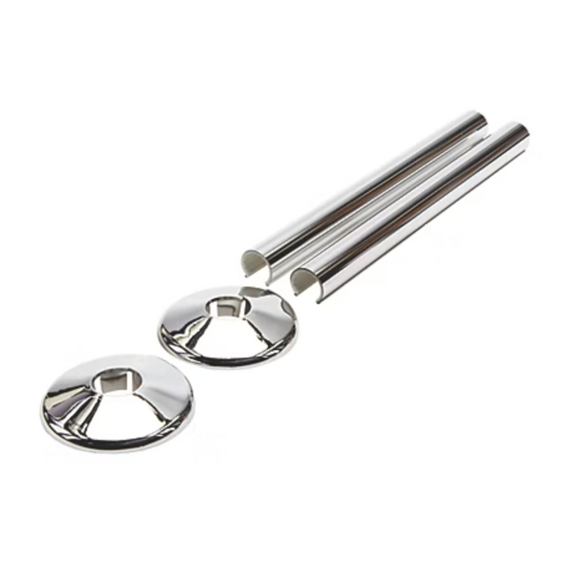 Talon Snappit Chrome Radiator Pipe Covers and Collars 200mm